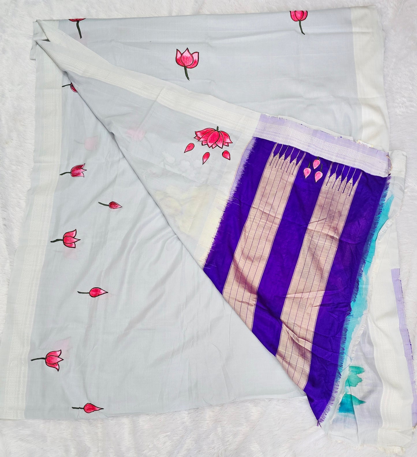 Exclusive hand-painted Handloom Irkal Saree