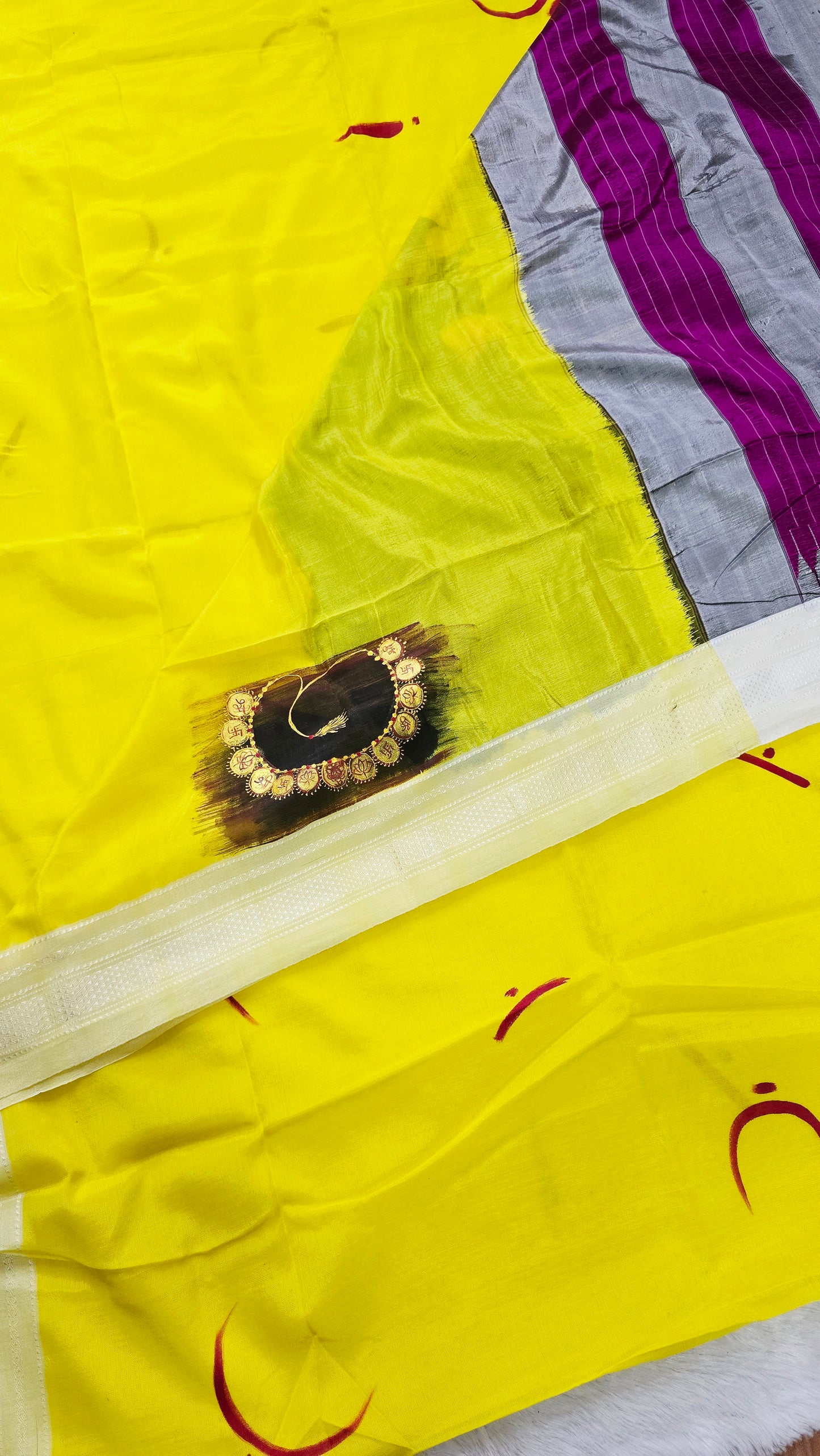 Exclusive hand-painted Handloom Irkal Saree