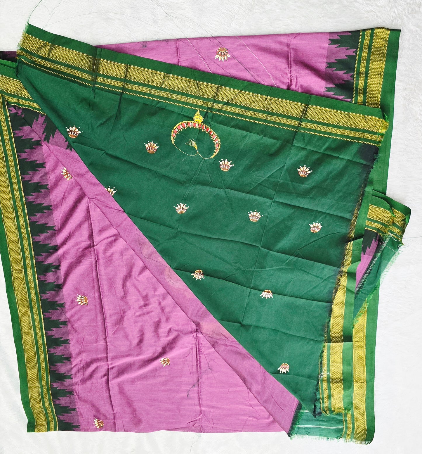 Exclusive hand-painted Handloom Irkal Saree