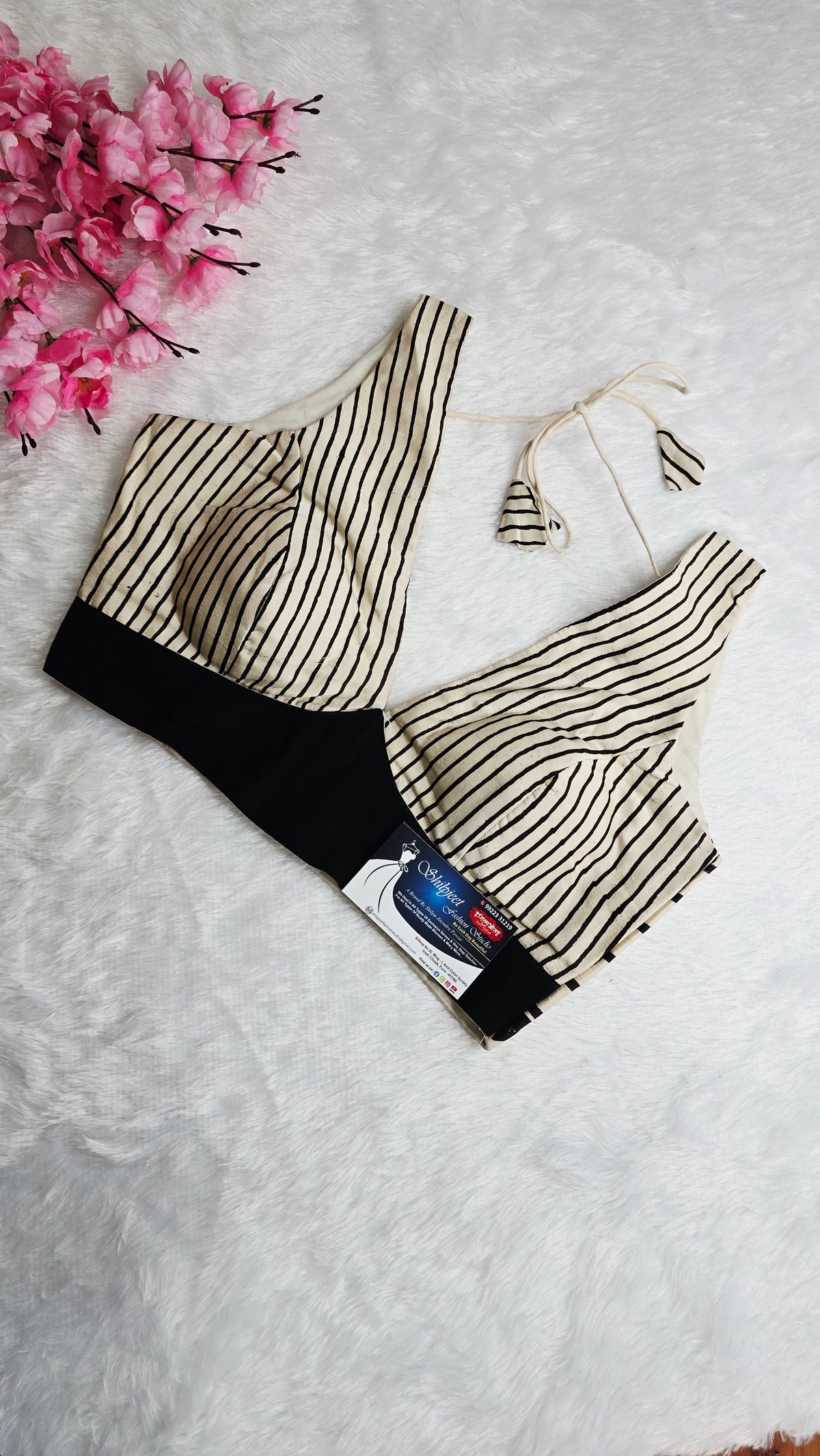 Ajrakh white stripe