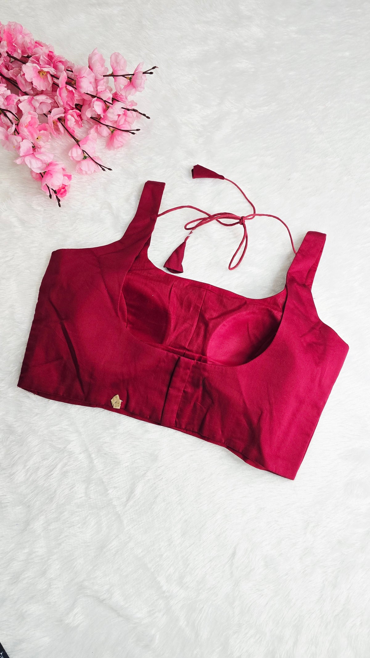 Maroon U Neck Blouse