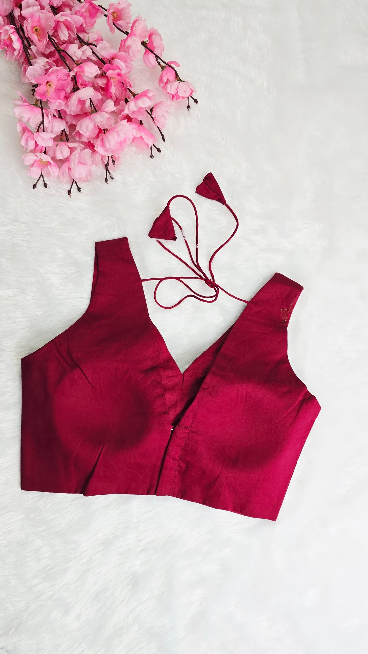 Maroon V Neck Blouse
