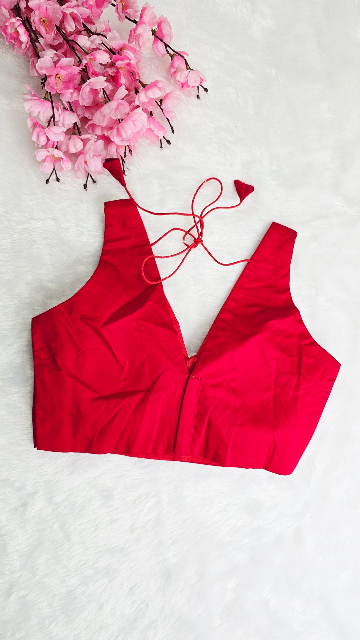Red V Neck Blouse