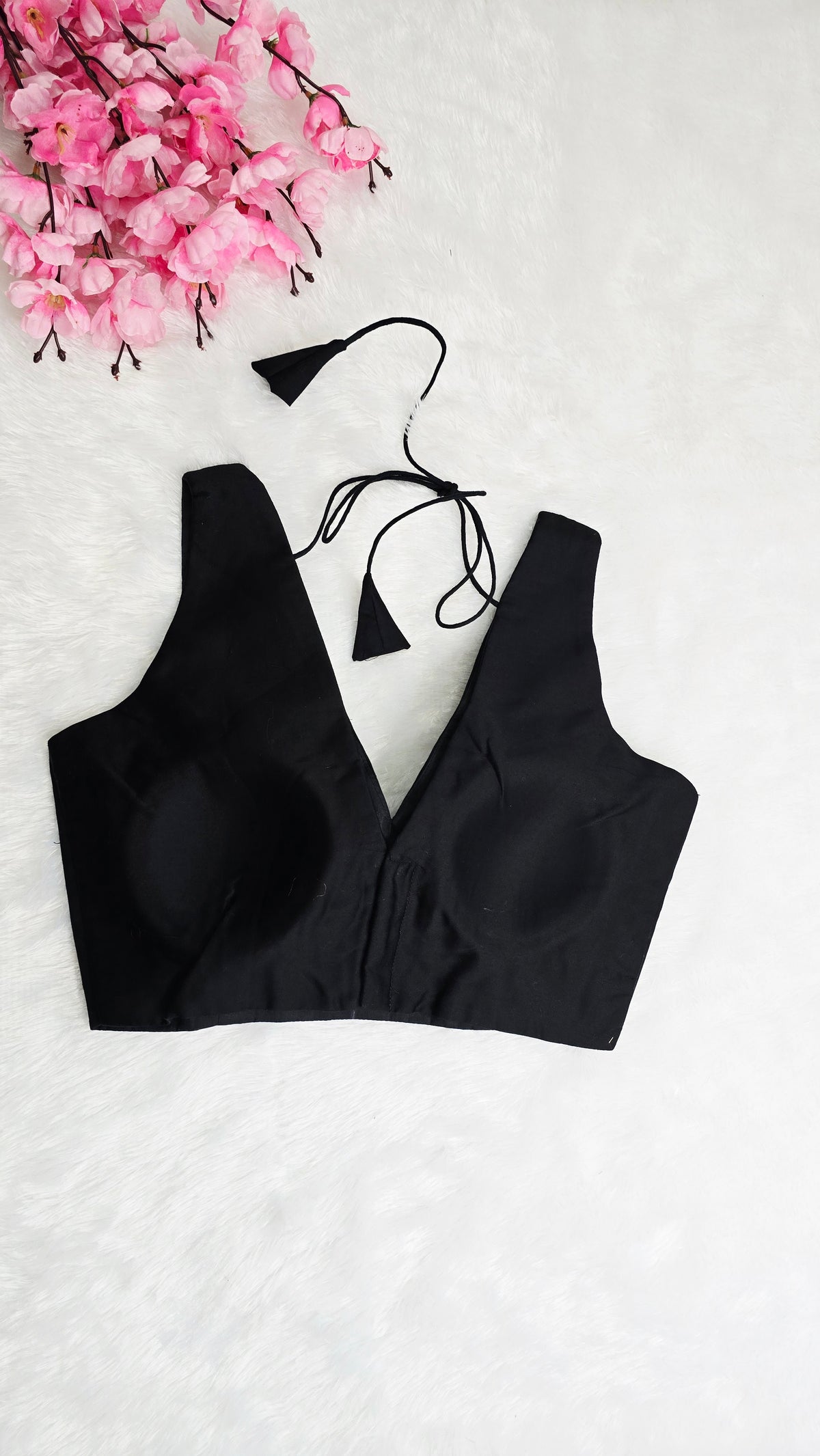 Black V-Neck Blouse