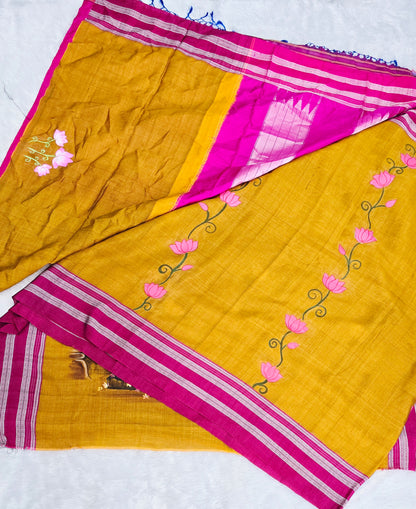 Exclusive hand-painted Handloom Irkal Saree