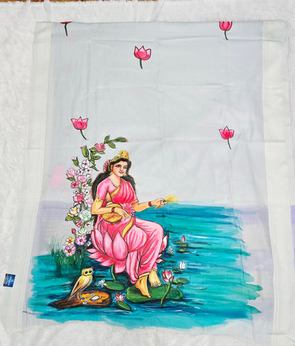 Exclusive hand-painted Handloom Irkal Saree