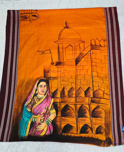 Exclusive hand-painted Handloom Irkal Saree