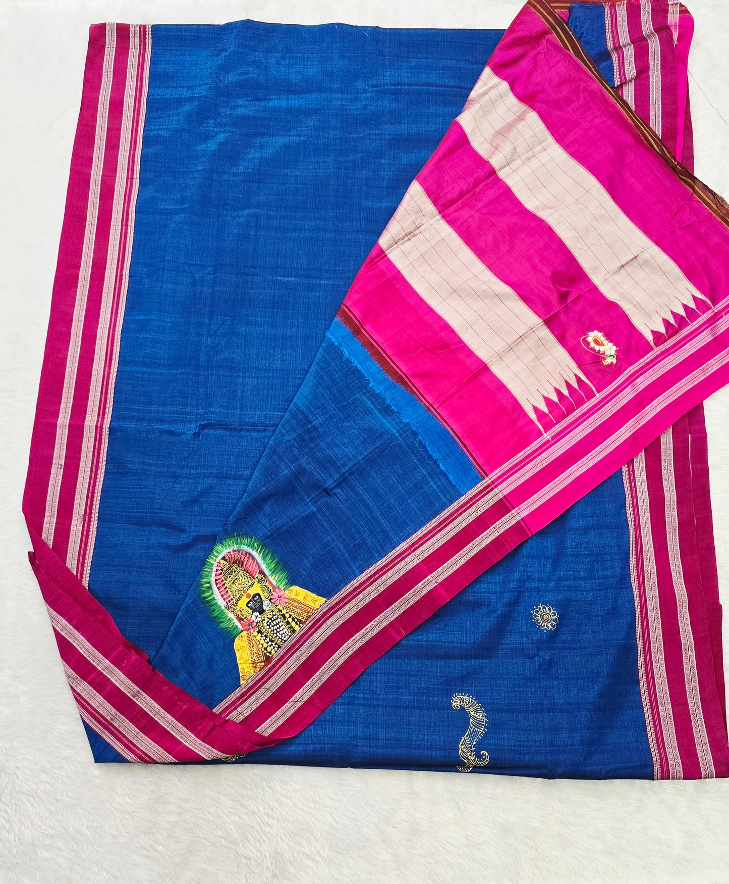 Exclusive Hand-painted Handloom Irkal Saree