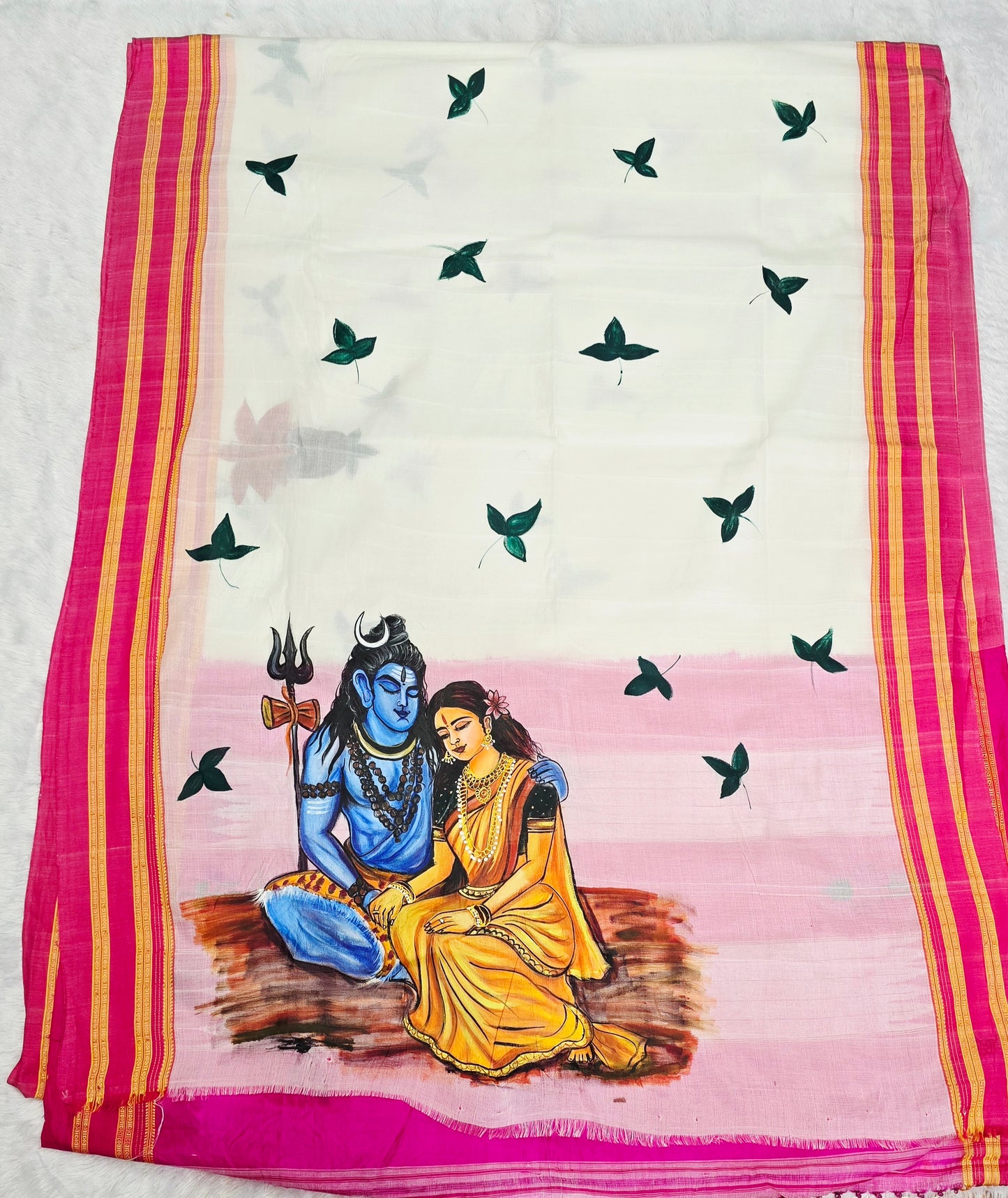 Exclusive hand-painted Handloom Irkal Saree