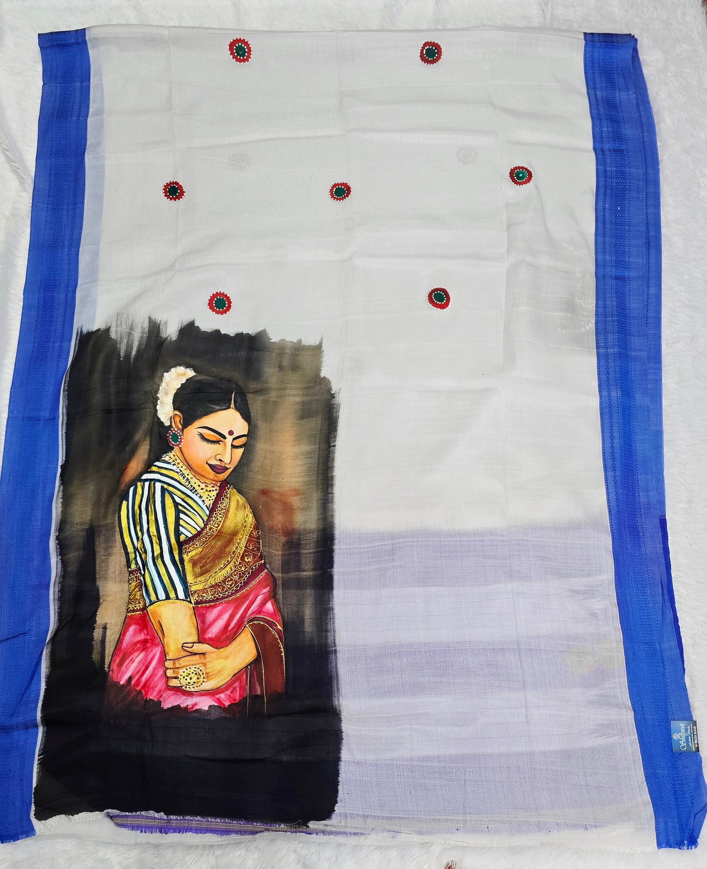 Exclusive hand-painted Handloom Irkal Saree