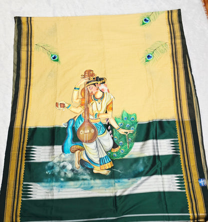 Exclusive hand-painted Handloom Irkal Saree