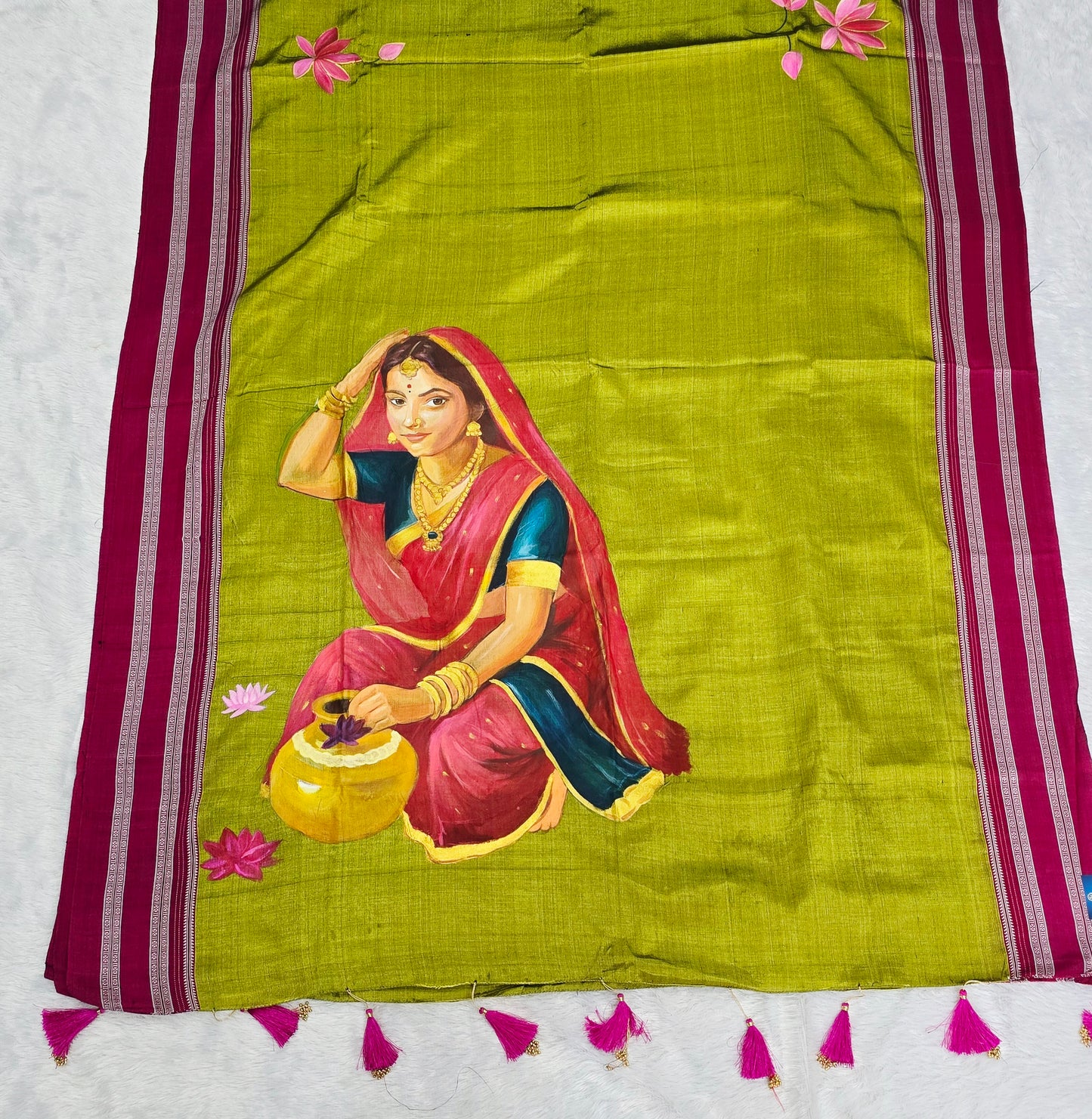 Exclusive hand-painted Handloom Irkal Saree