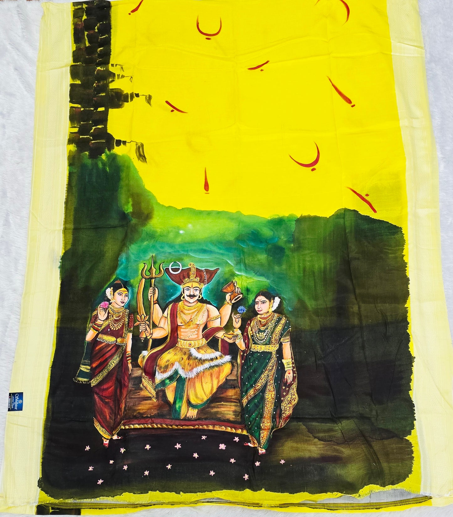 Exclusive hand-painted Handloom Irkal Saree