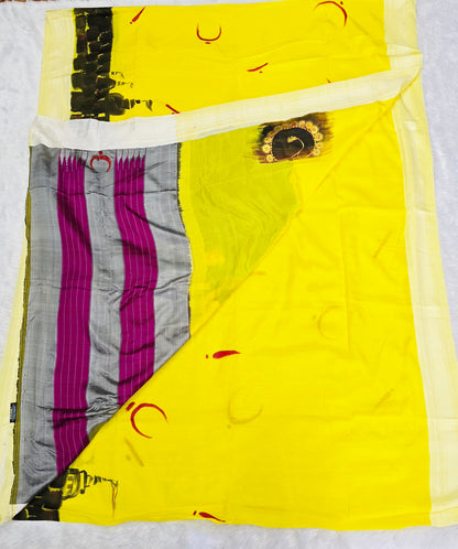 Exclusive hand-painted Handloom Irkal Saree