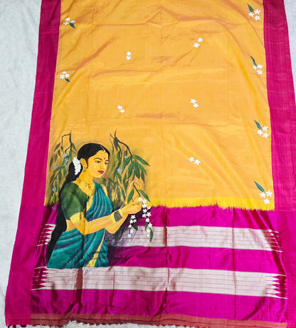 Exclusive hand-painted Handloom Irkal Saree