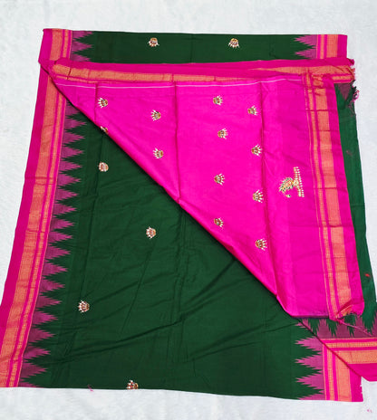 Exclusive hand-painted Handloom Irkal Saree