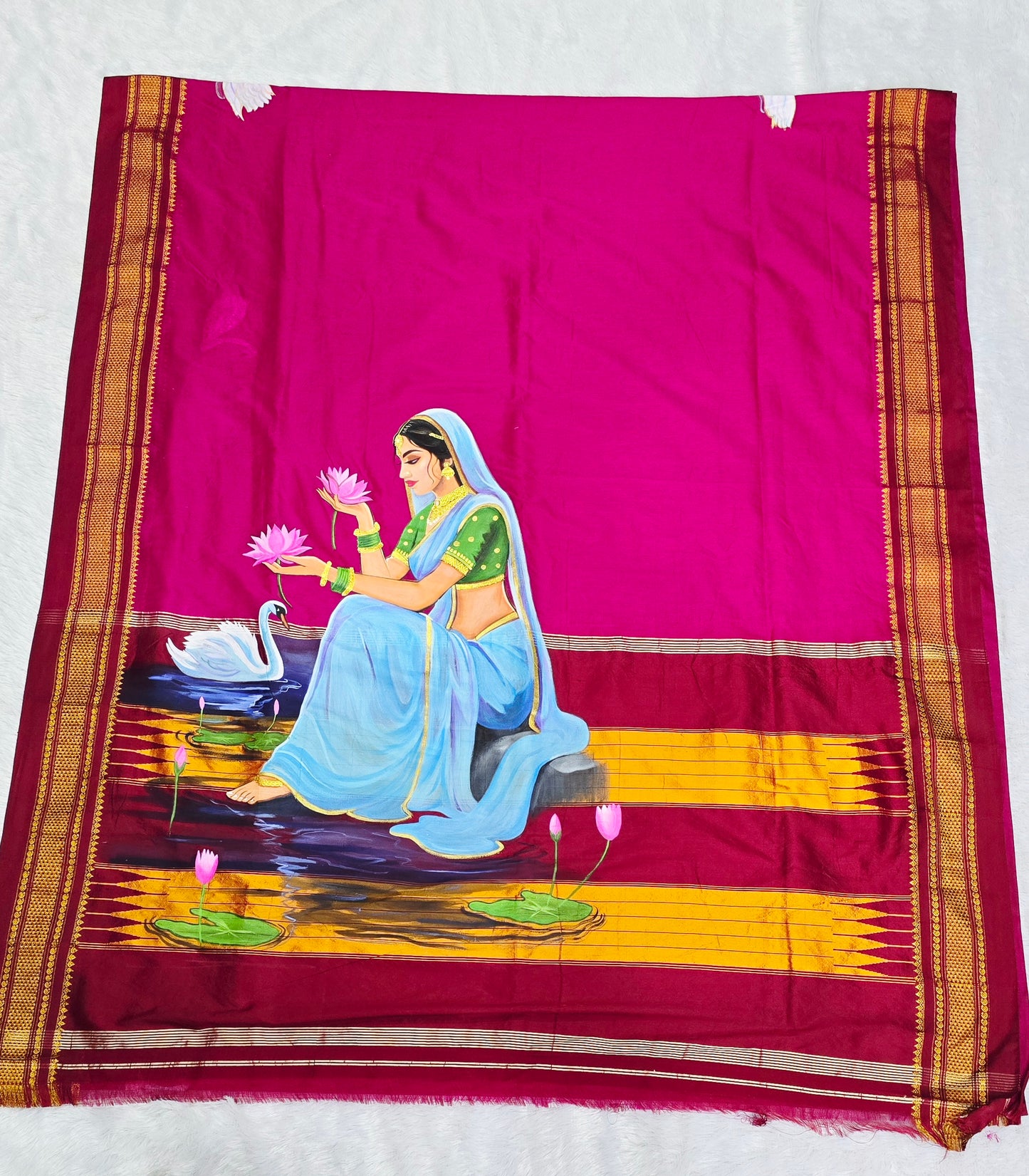 Exclusive hand-painted Handloom Irkal Saree