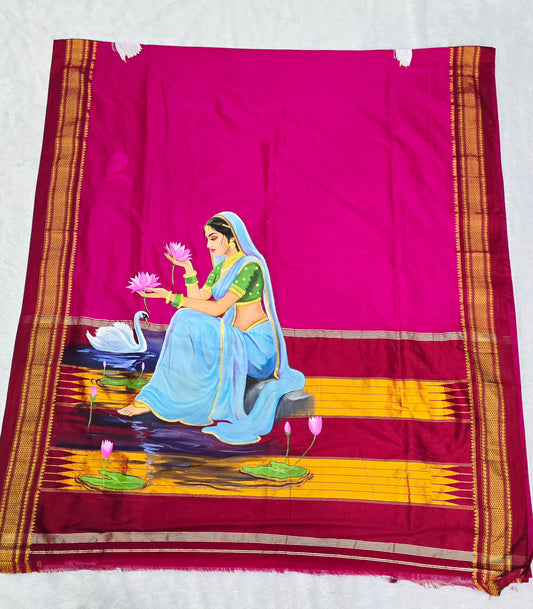 Exclusive hand-painted Handloom Irkal Saree