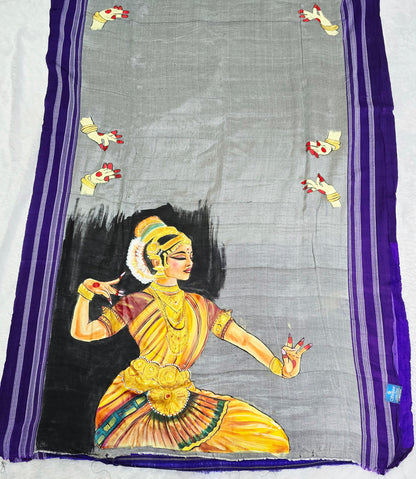 Exclusive hand-painted Handloom Irkal Saree