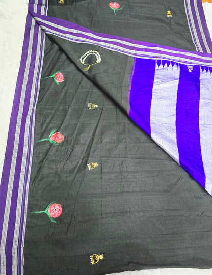 Exclusive hand-painted Handloom Irkal Saree