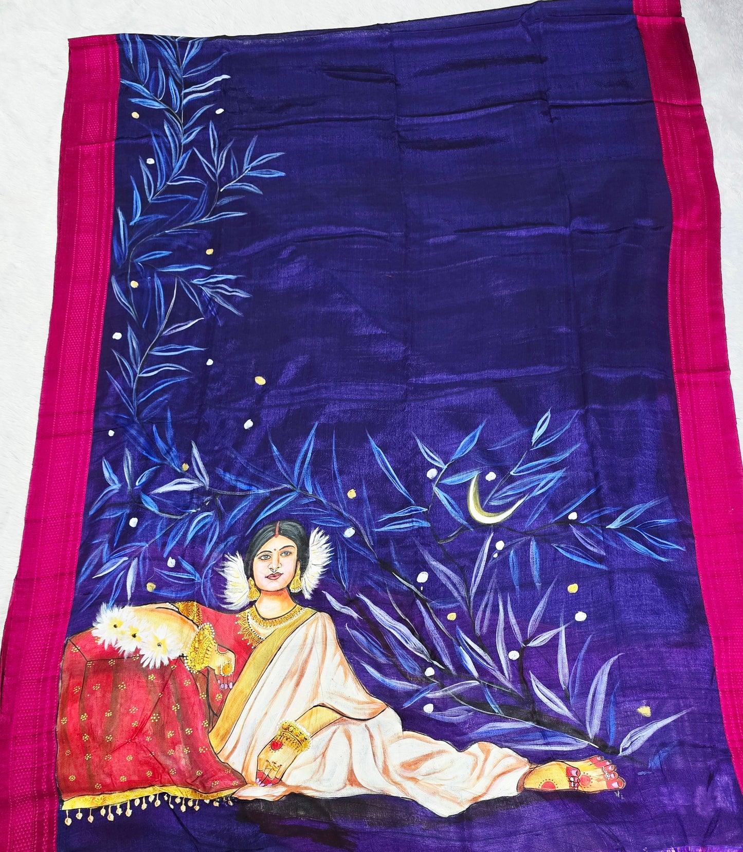 Exclusive hand-painted Handloom Irkal Saree