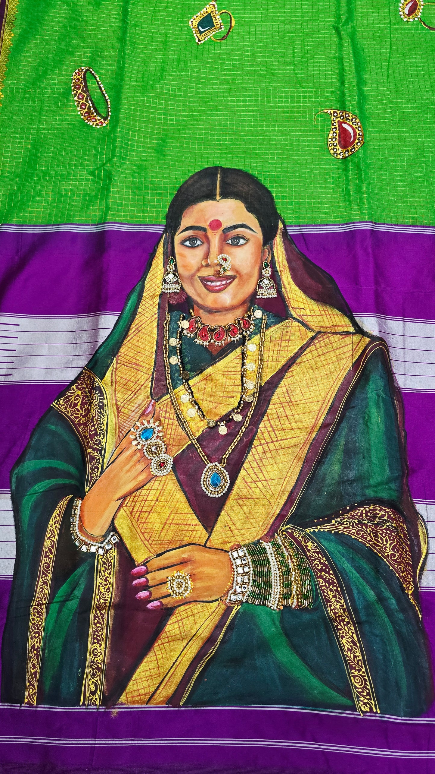 Exclusive hand-painted Handloom Irkal Saree