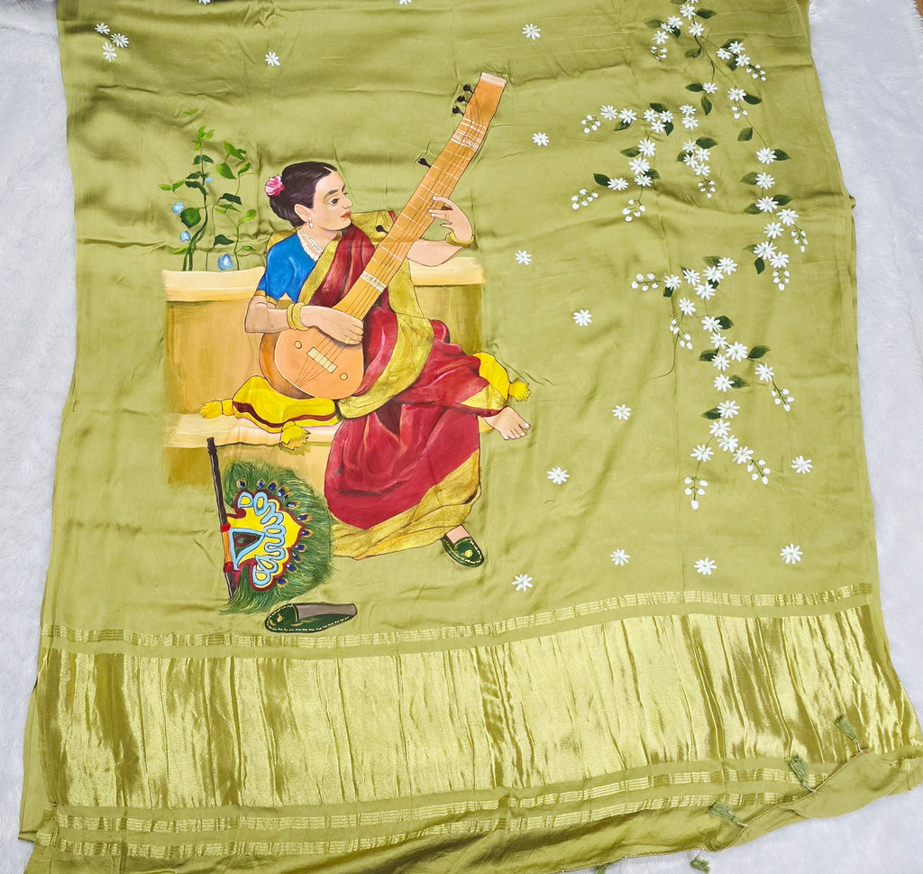Exclusive Modal Silk Handpainted Saree