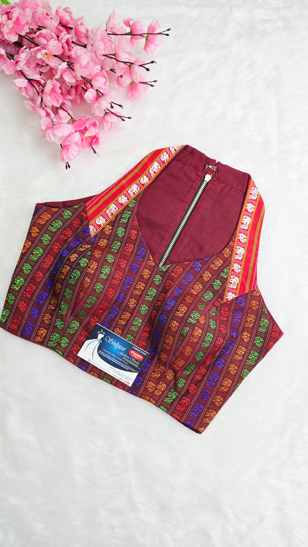 Halter Neck Khan Blouse Multicolour
