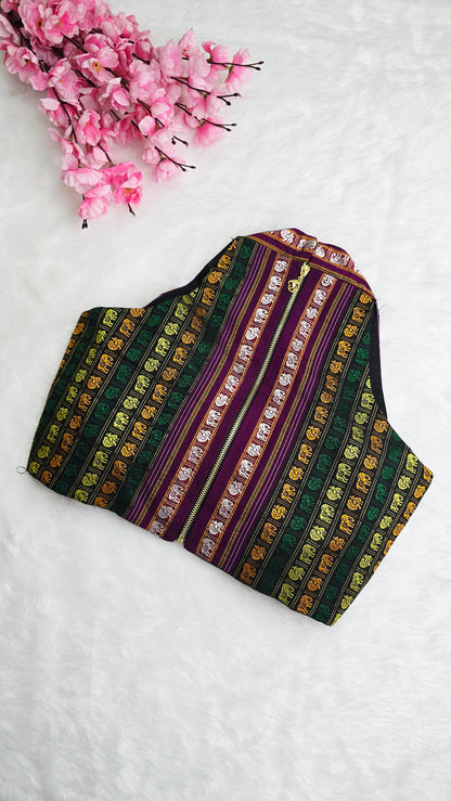 Halterneck Multicolour With Purple Border
