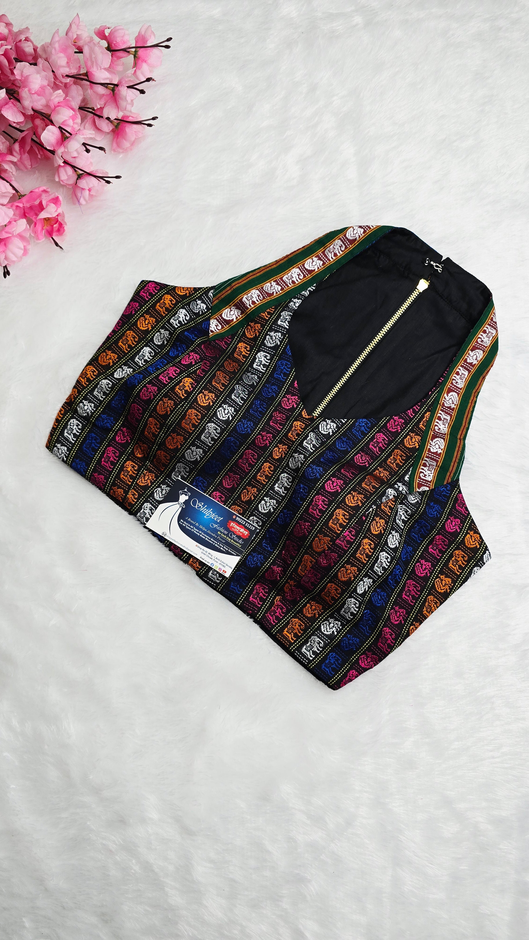 Khan HalterNeck Multicolour Blouse