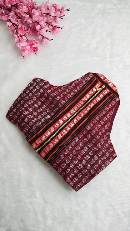 Halterneck Silver With Maroon Border