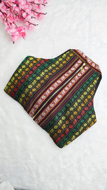 Halterneck Multicolour With Maroon Border