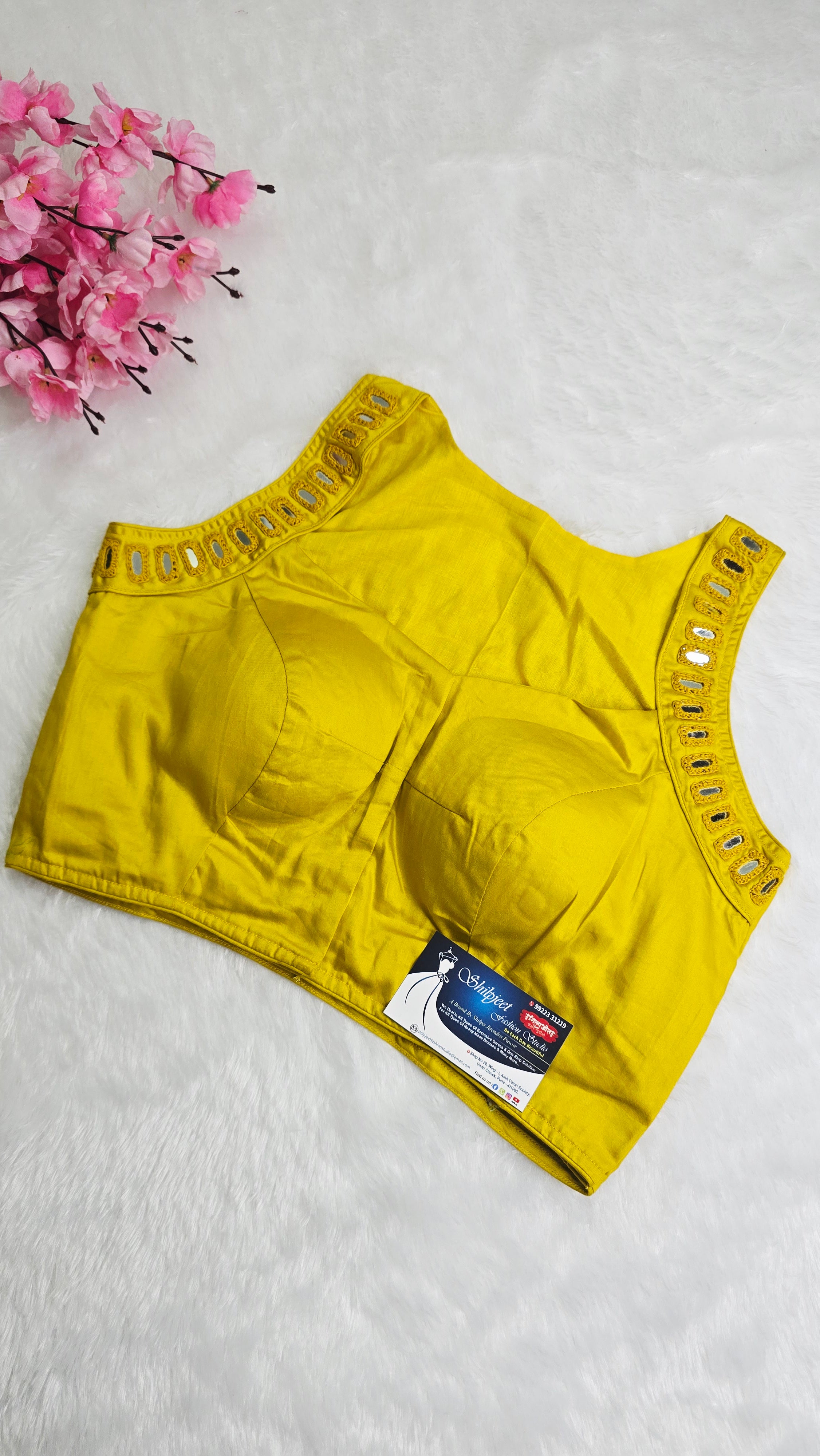 Mirror Work Blouse yellow