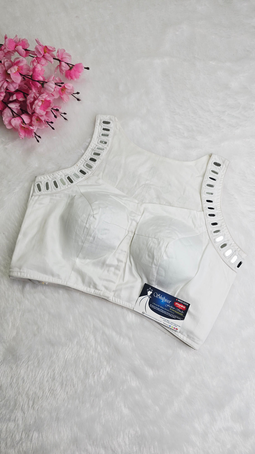 Mirror Work Blouse White
