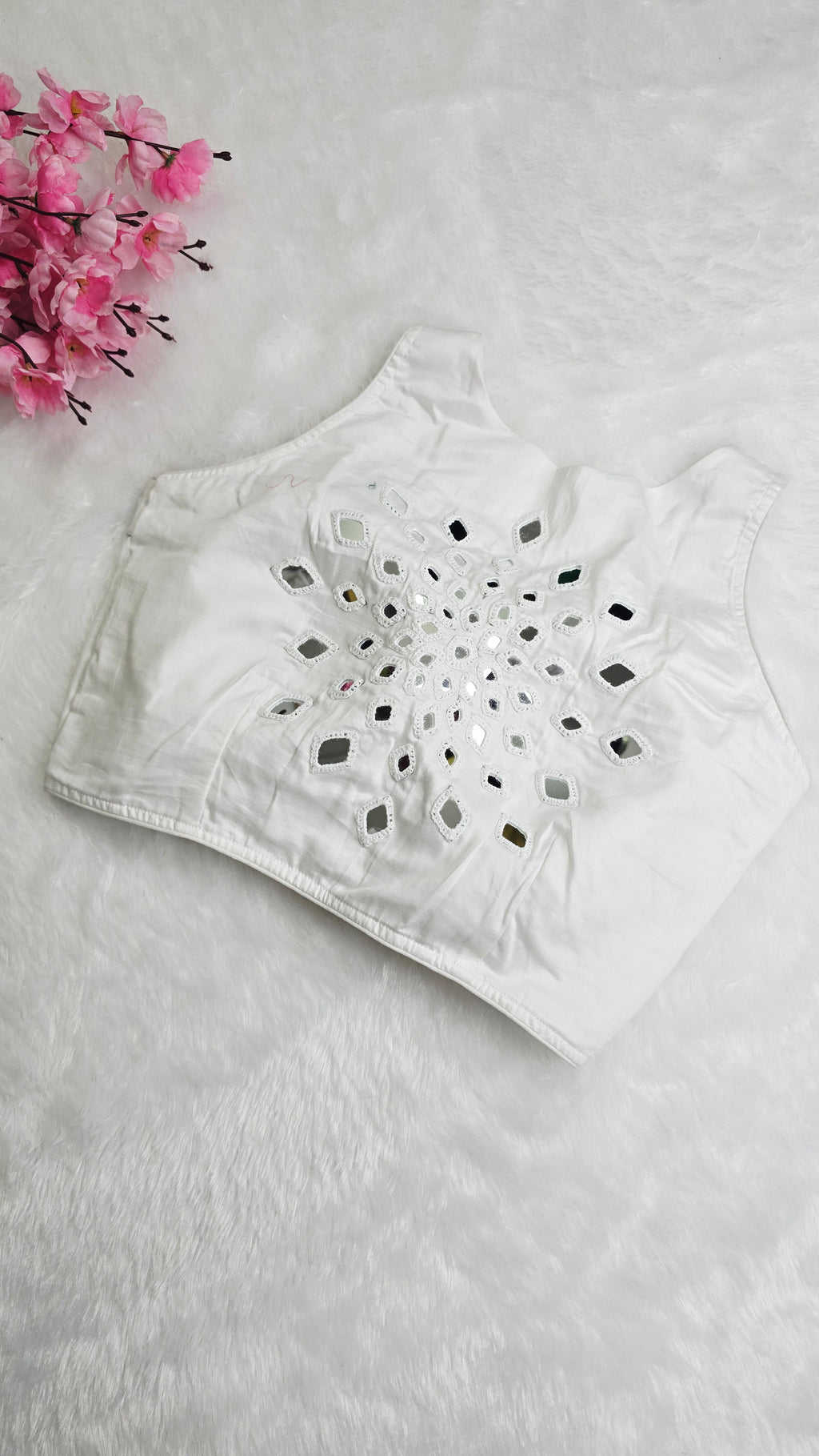 Mirror Work Blouse White