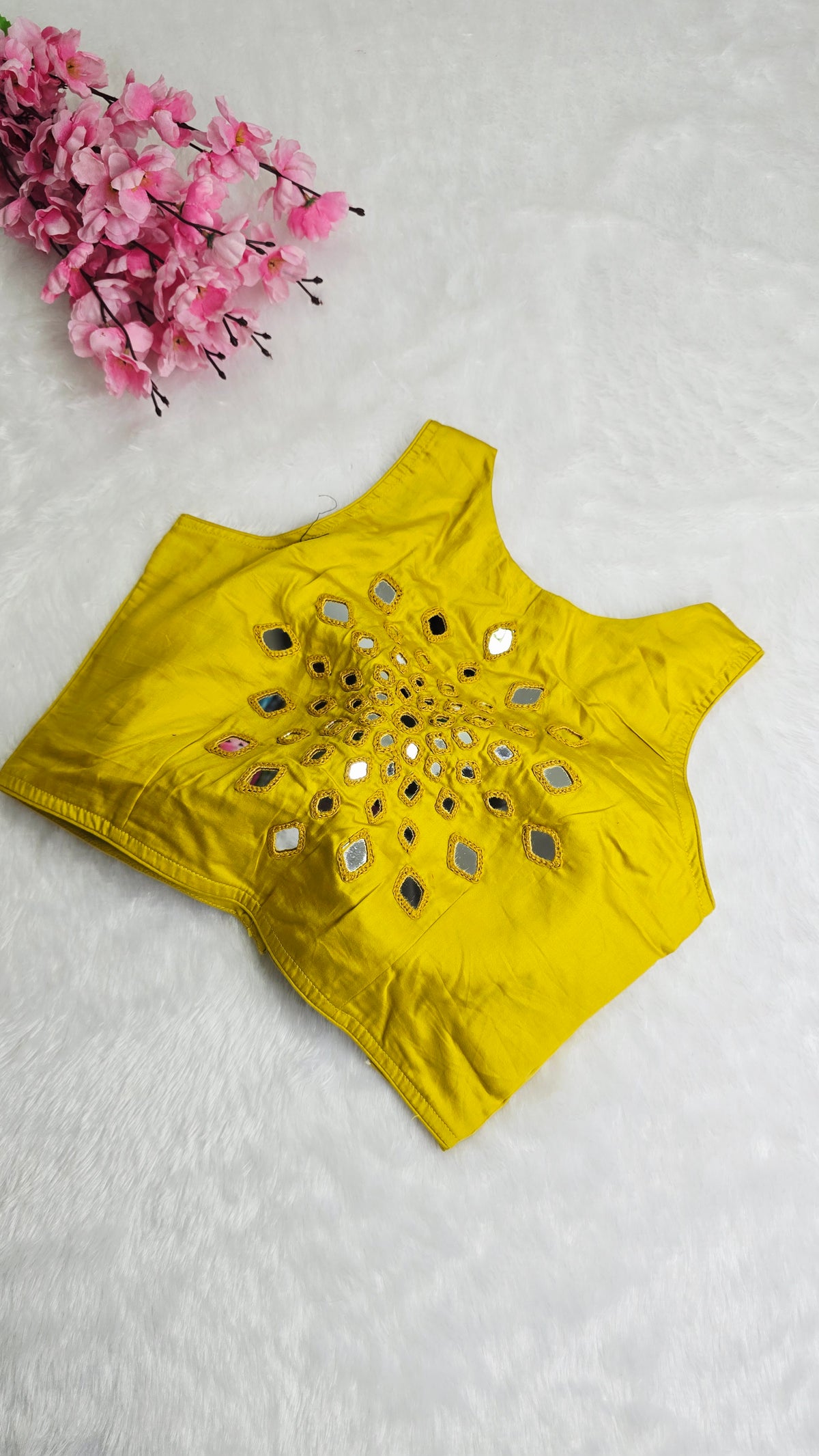 Mirror Work Blouse yellow