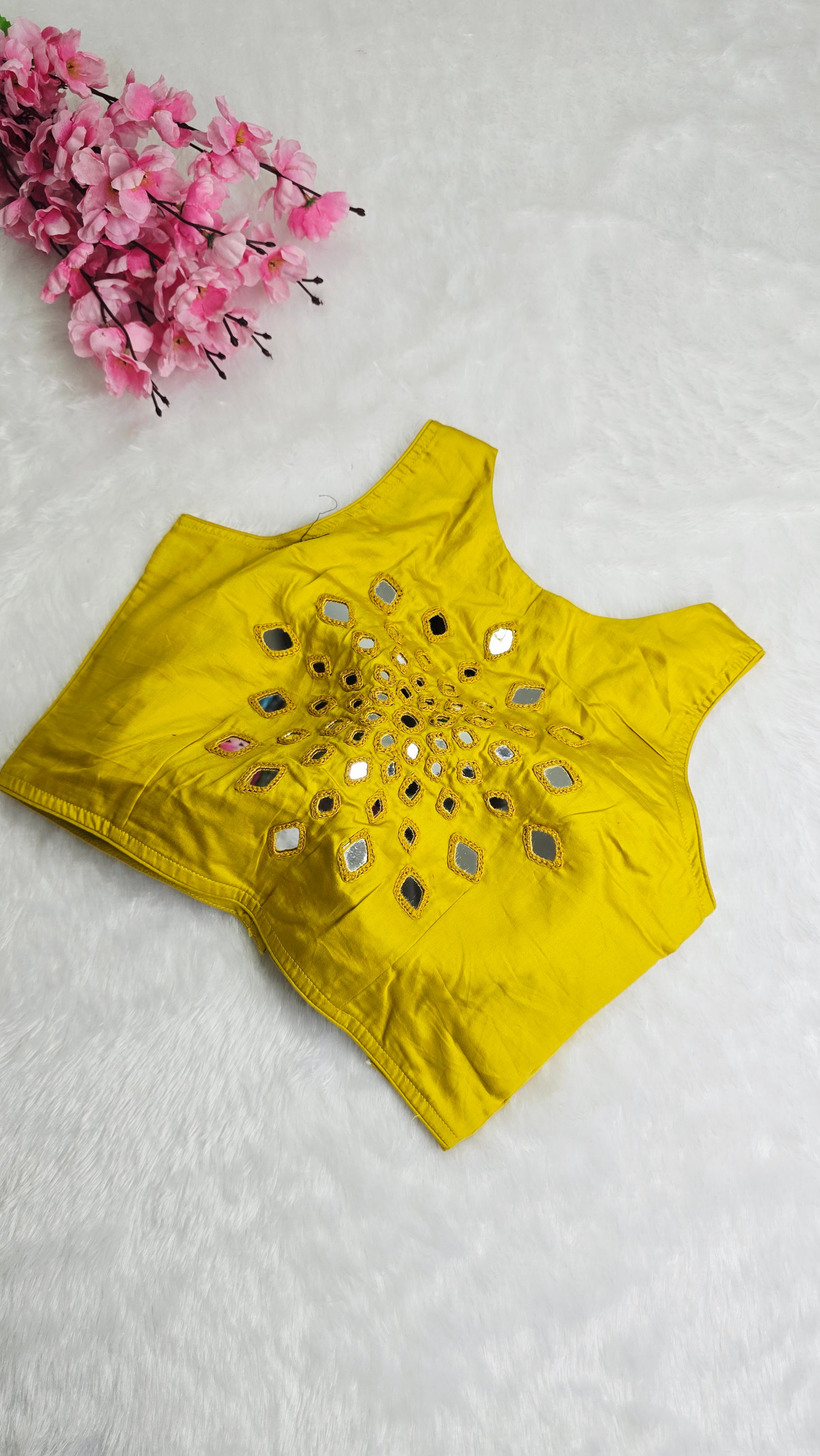 Mirror Work Blouse yellow