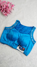 Mirror Work Blouse Sky Blue