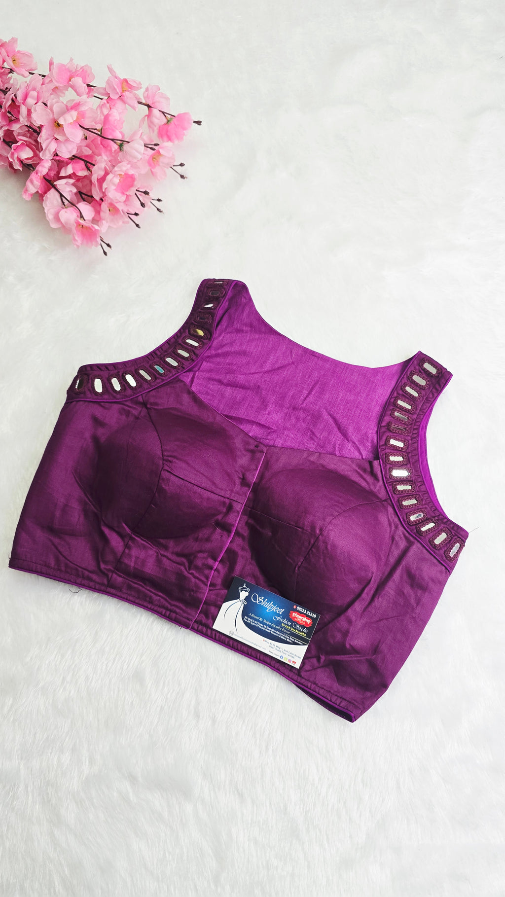 Mirror Work Blouse Purple