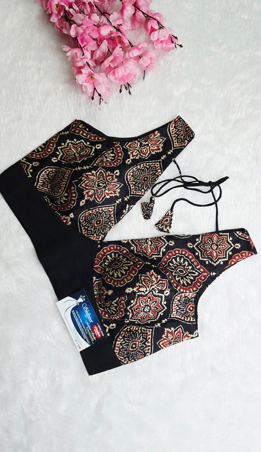 Ajrakh Badam Butta Black