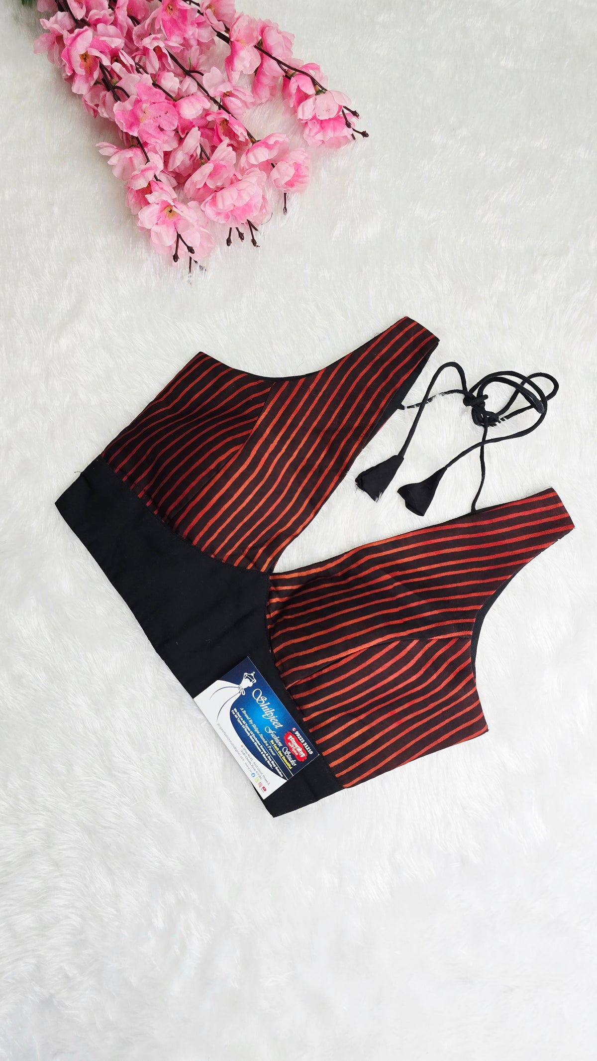 Ajrakh Rust Black Stripe