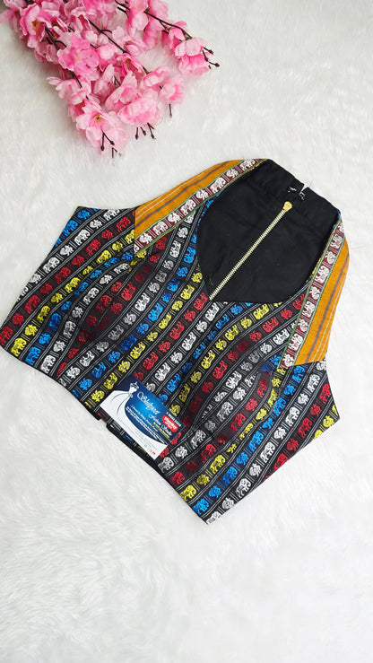 Halterneck Multicolour With Mustard Border