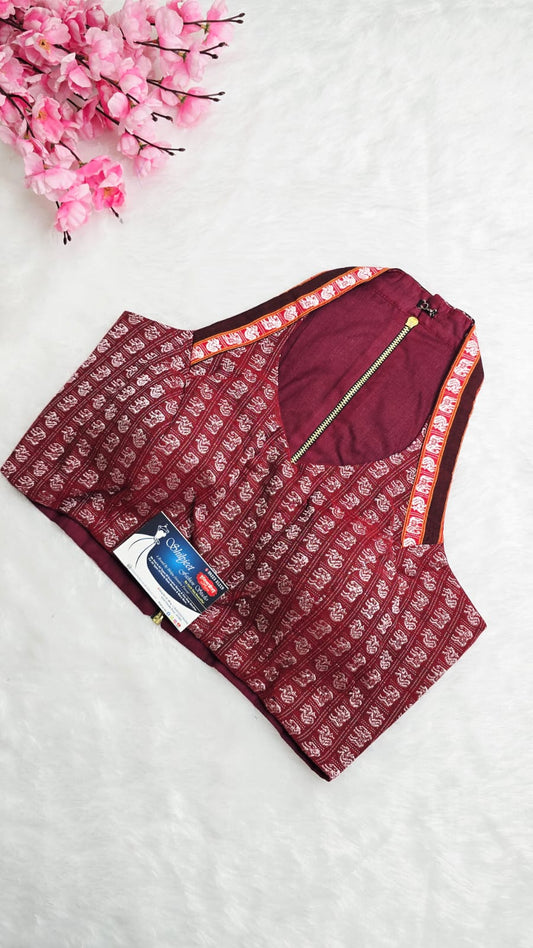 Halterneck Silver With Maroon Border