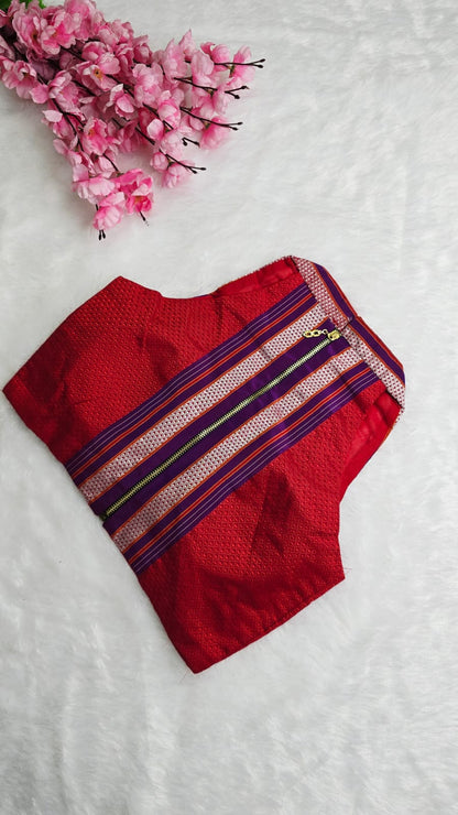 Halterneck Redish Pitch With Purple Border