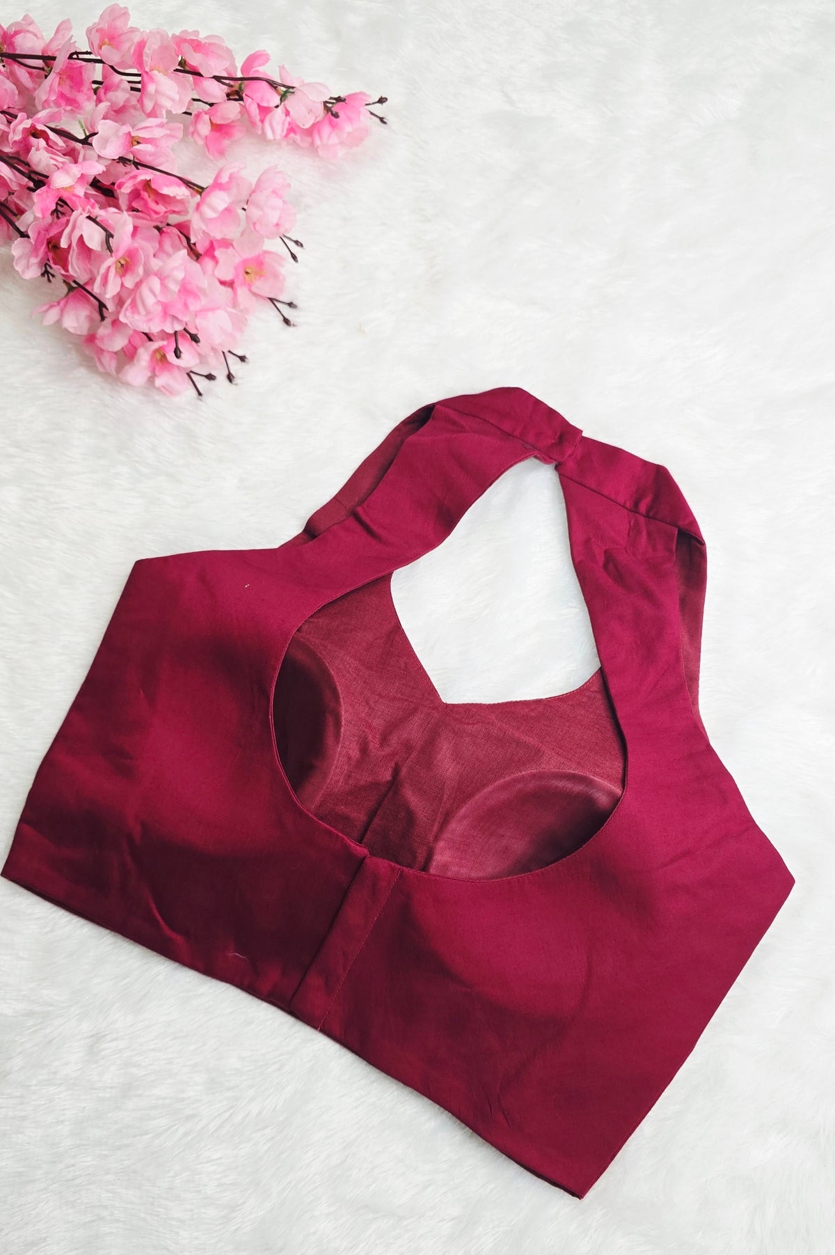 Maroon Halter Neck Blouse