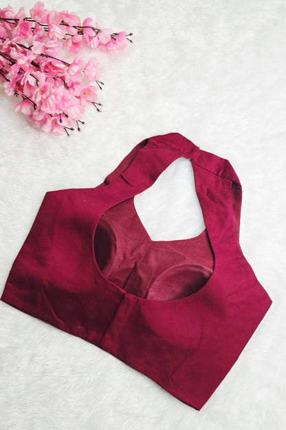Maroon Halter Neck Blouse