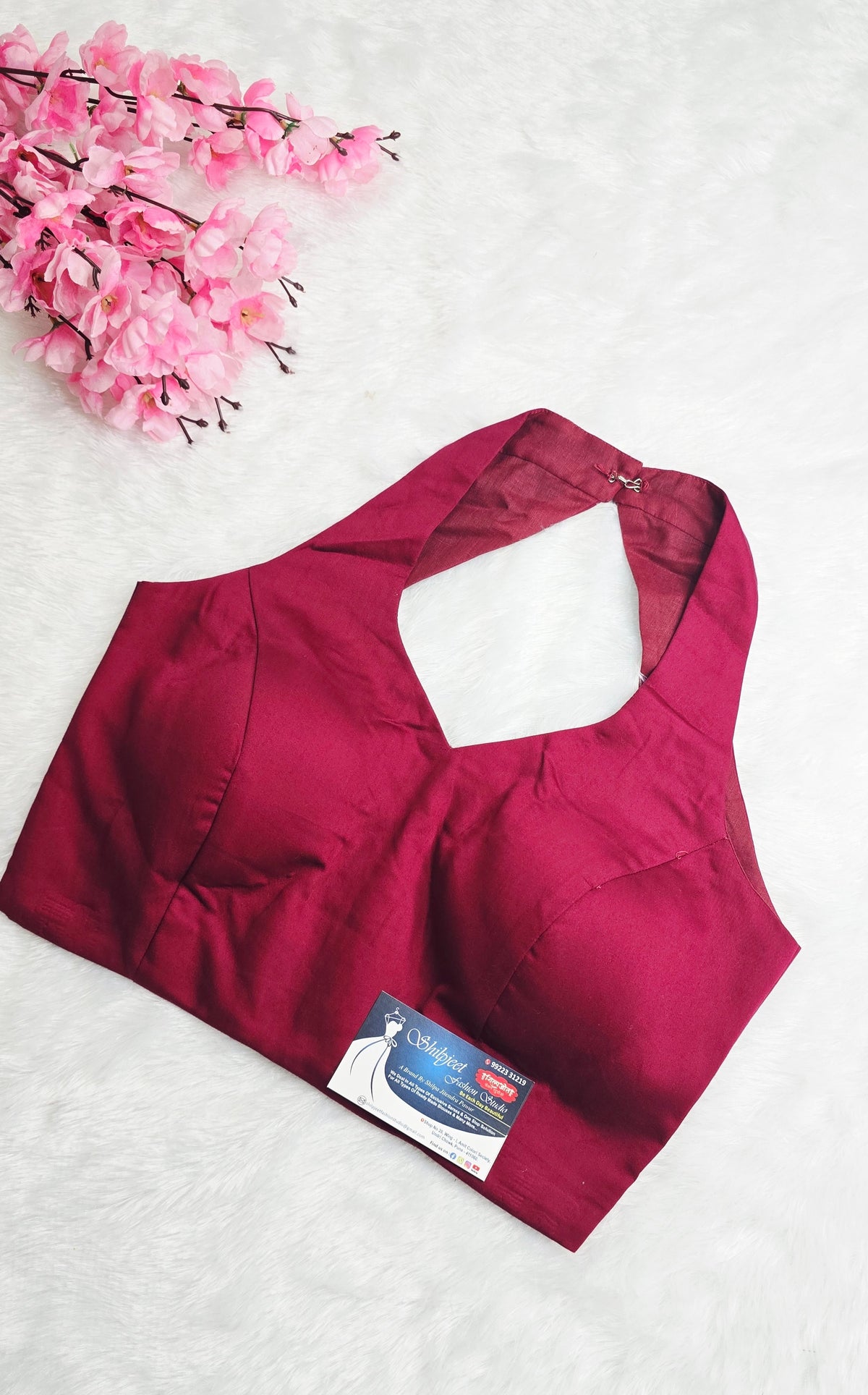 Maroon Halter Neck Blouse