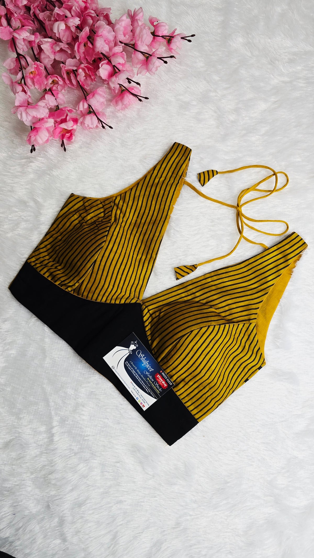Ajrakh Yellow Stripe