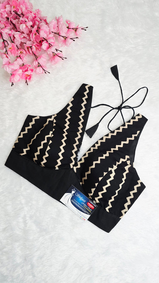Ajrakh Black Zig-Zag