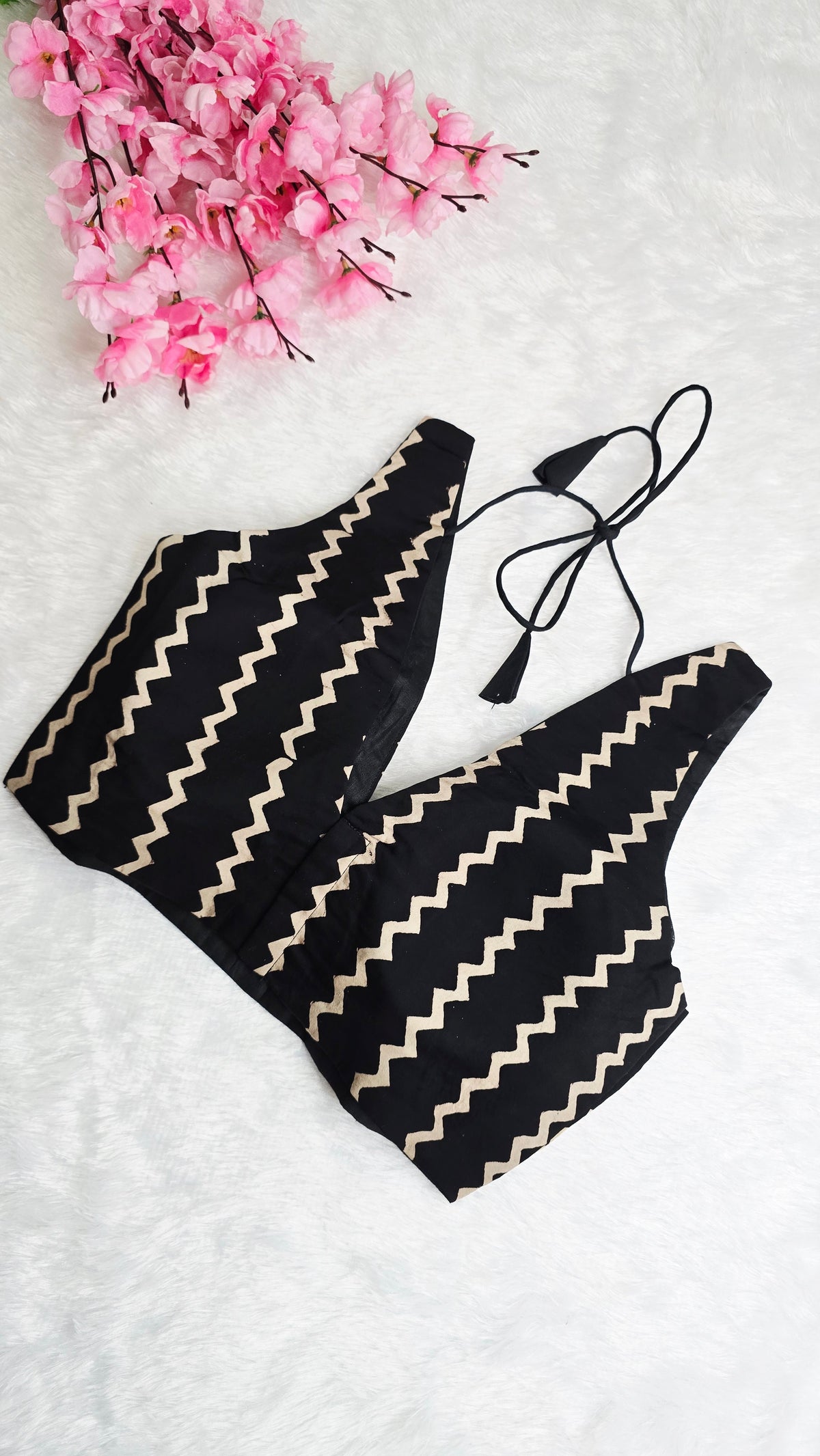 Ajrakh Black Zig-Zag